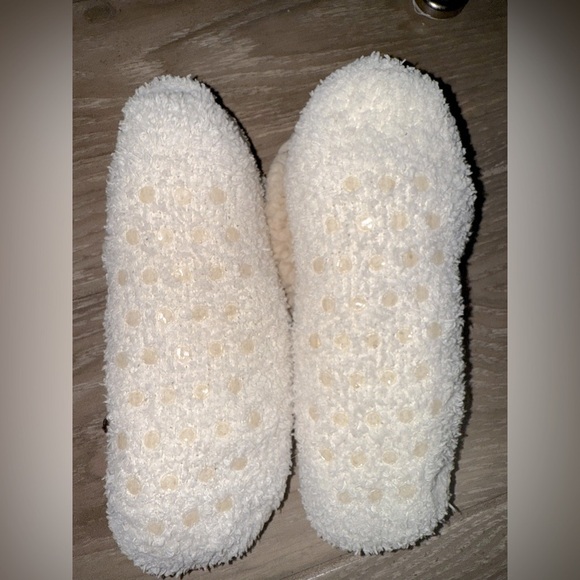 Cute dog slipper socks their fluffy texture, brown ears, embroidered face s/m - Picture 5 of 7